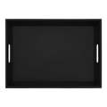 Dacasso Black Leatherette Serving Tray with Handles AG-1333